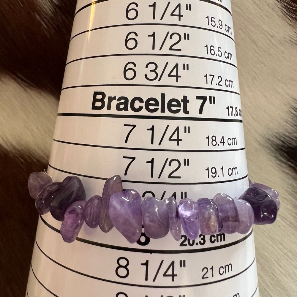 ❤️ Amethyst Gemstone Bracelet Adjustable 6 to 8” Bohemian Ethnic Style - Picture 7 of 7